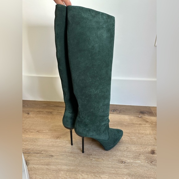 Giuseppe Zanotti Green Suede High Boots with Box Size 39 - Picture 3 of 11